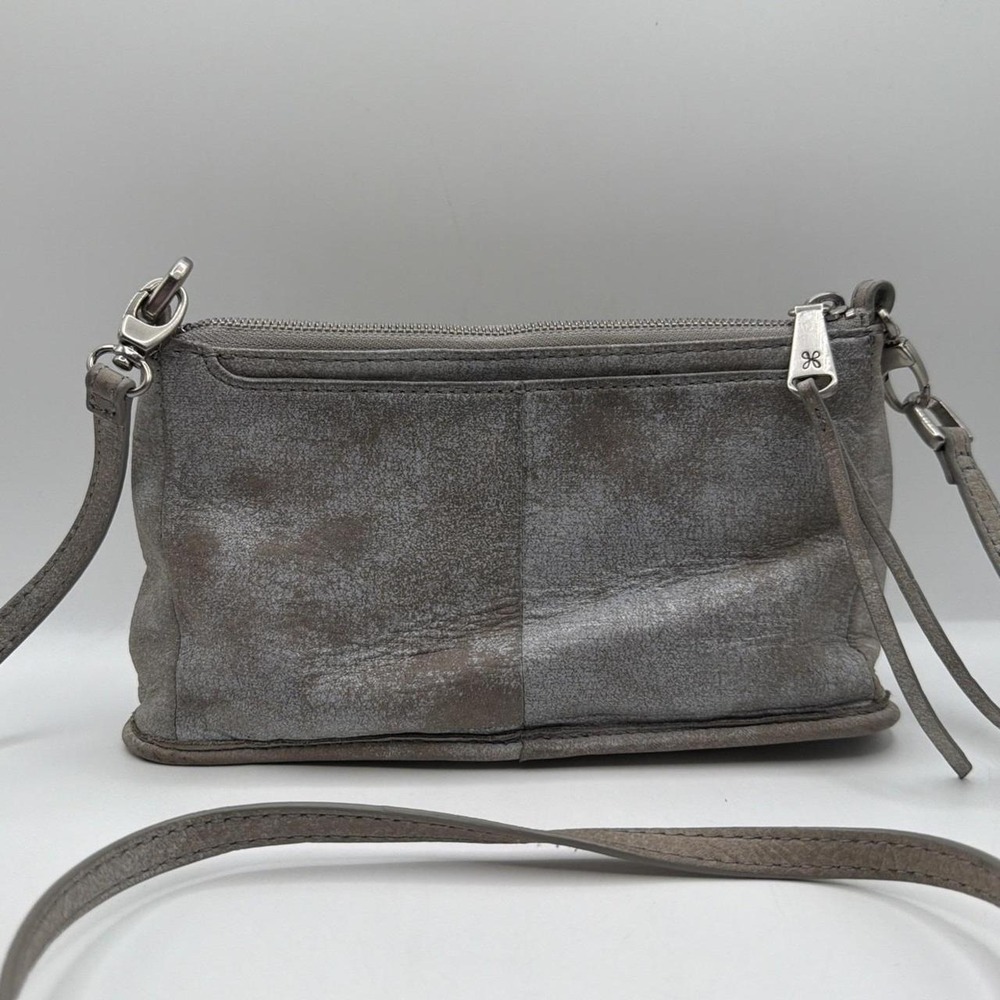 HOBO Darcy Leather Purse Grey Convertible 3-in-1 Crossbody Wristlet Bag